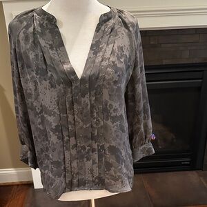 Joie Charcoal tone on tone subtle floral patterned blouse